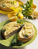 Lemon cake, halved