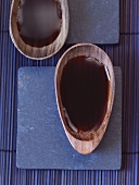 Ponzu sauce in two wooden bowls (Japan)