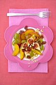 Fruit salad with chopped almonds