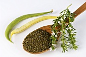 Winter savory, fresh, dried and beans