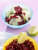 Cucumber salad with pomegranate seeds