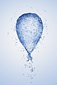 Water forming a balloon shape