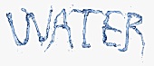 Schriftzug Water aus Wasser