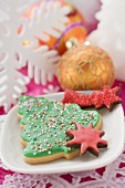 Assorted Christmas biscuits on plate