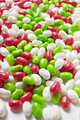 Rote, grüne und weiße Jelly Beans