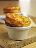 Two cheese soufflés