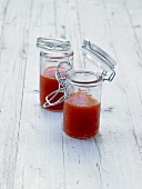 Two jars of red pepper jam