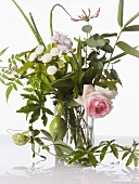 Blumen und Heilkräuter in Vase