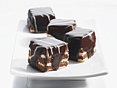 Dominosteine (dominoes) with chocolate icing
