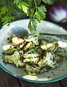 Grilled artichokes with parsley