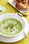Cucumber soup with cress