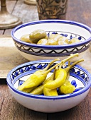 Pickled chillies and olives (North Africa)