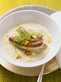 Fennel curry soup with sausages
