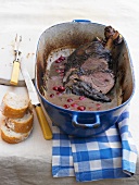 Braised leg of lamb