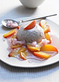 Panna cotta with peaches