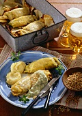 Golabki (cabbage rolls with cheese & buckwheat filling, Poland)