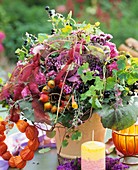 Ornamental cabbage, Verbena, privet berries, Dendranthema