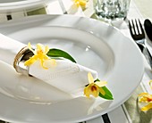 Orchid napkin decoration