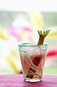 Rhubarb drink with vodka