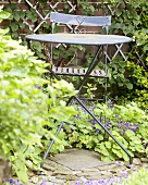 Metal garden table and chair