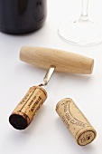 Corkscrew with wine cork