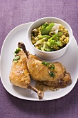 Chicken legs with vegetable millet