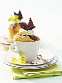 Mint cup cake with chocolates