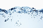 Wave and air bubbles in water