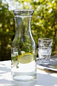 Carafe of water with lemon and mint