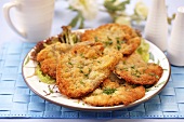 Deep-fried breaded oyster mushrooms