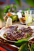 Grilled chuck steaks