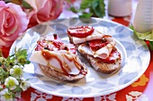 Bruschetta with strawberries