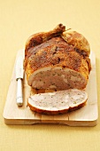 Chicken with liver, pork, raisin and parsley stuffing