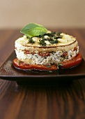 Kohlrabi with goat's cheese and tomatoes