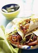 Filled wheat tortillas