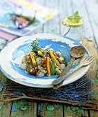 Mixed vegetables (artichokes, carrots etc.) with herbs