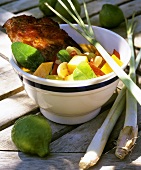 Spare-ribs with vegetables and lemon grass