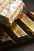 White chocolate with candied fruits & chocolate with gold leaf