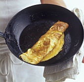 Omelette in a frying pan