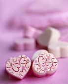 Pink and white candy hearts