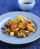 Fish fillet with black beans and mushrooms (Malaysia)