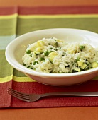 Risotto with peas and courgettes