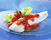 Steamed fish fillet with tomato sauce