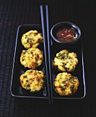 Fish cakes with spicy sauce