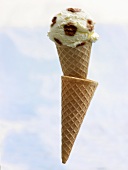 'Football' ice cream in wafer cone