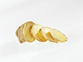 Slices of fresh ginger