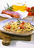 Spaghetti with tuna and rosemary