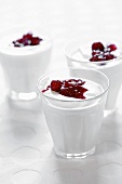 Yoghurt with cranberry jelly