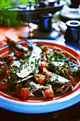 Sardines with chopped tomatoes and herbs