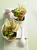 Salad with grapefruit and Brie